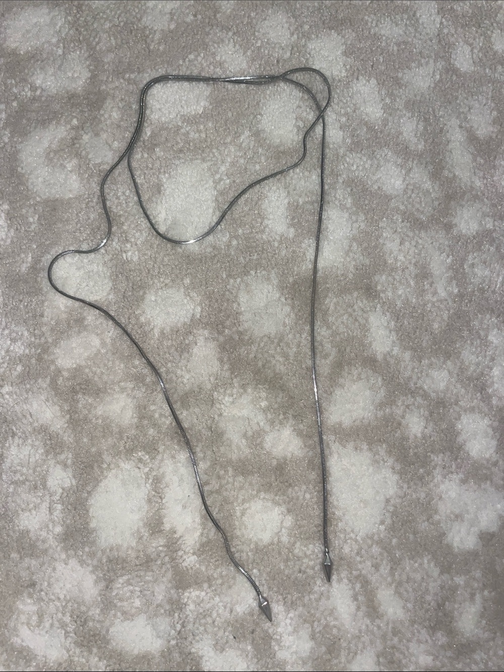 Urban Outfitters Silver Long Layered Chain Necklace with Pointed Ends